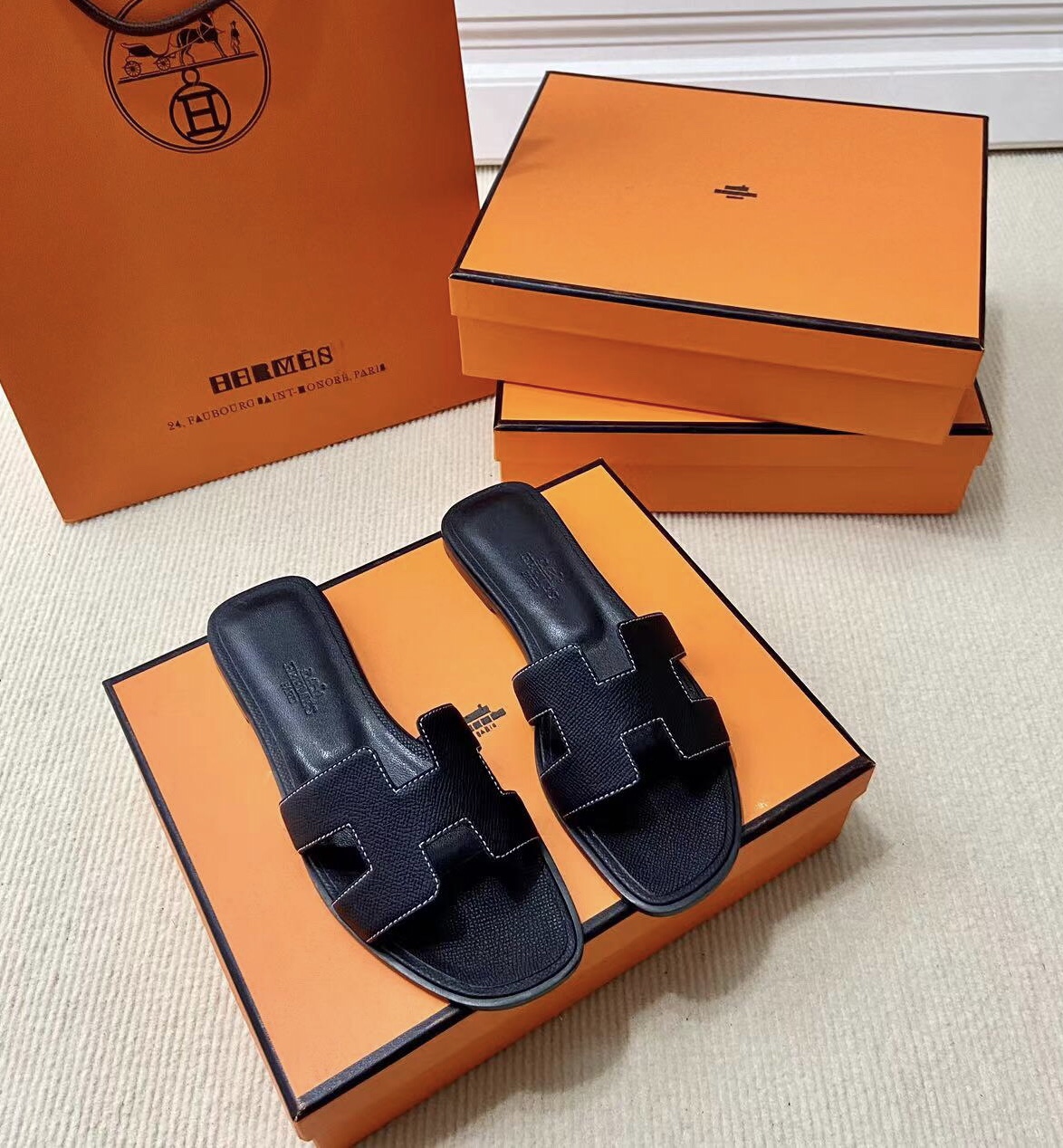 에르메스 올수공 오란 슬리퍼 샌들 앱송 95